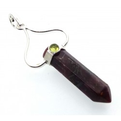Indian Ruby and Peridot Point Pendant